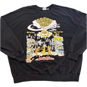 Green Day Dookie Sweatshirt Womens 1X Black Graphic Band Crewneck VTG Y2K Band